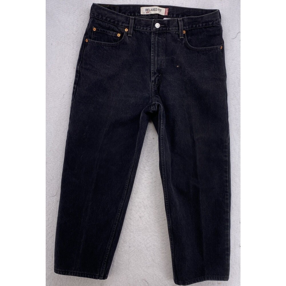 Levi's 550 Relaxed Fit Jeans Mens 36x29 Black Denim 100% Cotton 36x28 Actual